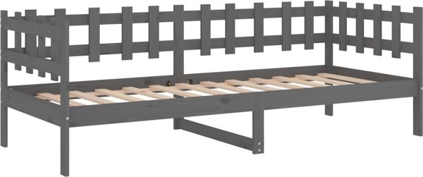 vidaXL Κρεβάτι ημέρας γκρι 90x200 cm lite drewno sosnowe