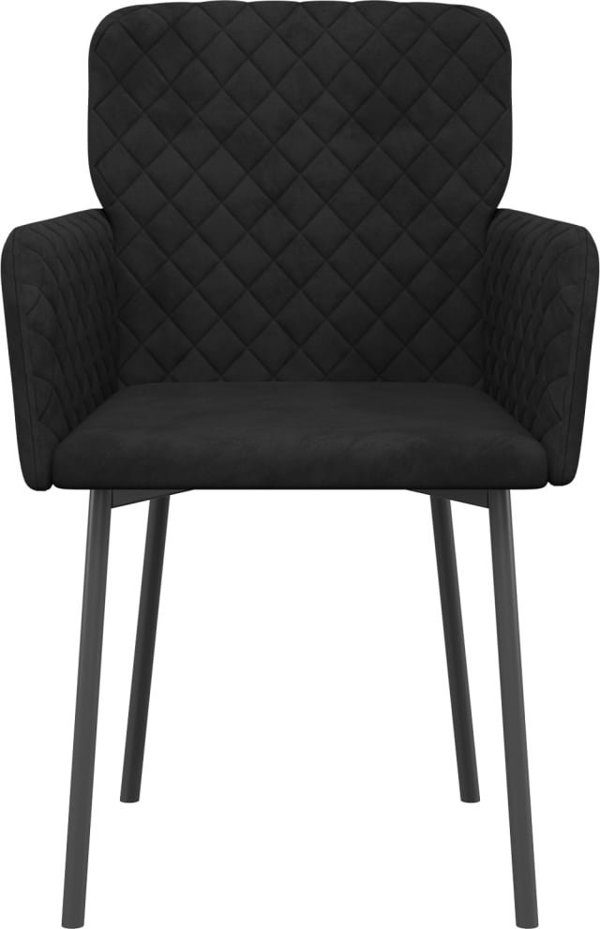 vidaXL Krzesla stolowe, 2 sztuki, czarne, obite aksamitem