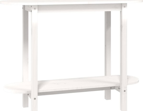 vidaXL Κονσόλα τραπεζιού, λευκή, 110x40x80 cm, μασίφ πεύκο