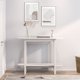 vidaXL Κονσόλα τραπεζιού, λευκή, 110x40x80 cm, μασίφ πεύκο