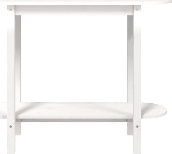 vidaXL Κονσόλα τραπεζιού, λευκή, 110x40x80 cm, μασίφ πεύκο