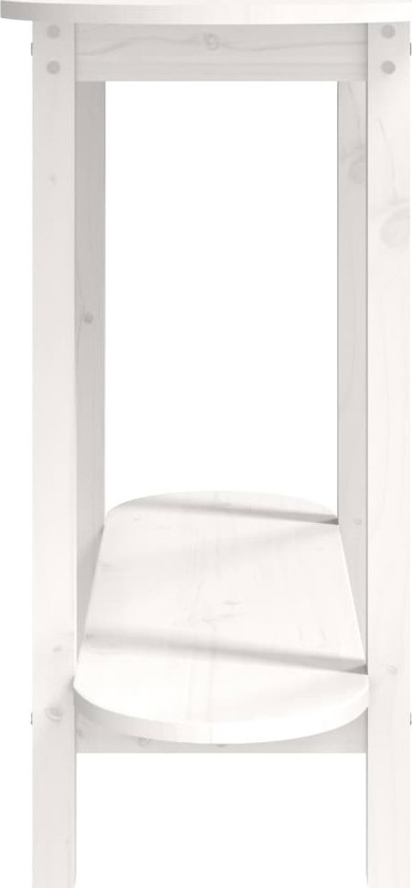 vidaXL Κονσόλα τραπεζιού, λευκή, 110x40x80 cm, μασίφ πεύκο