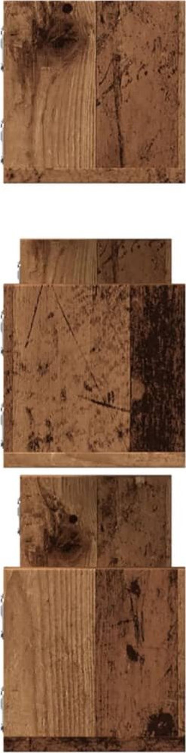 vidaXL Polki scienne, 3 sztuki, stare drewno, 80x18x18 cm