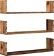 vidaXL Polki scienne, 3 sztuki, stare drewno, 80x18x18 cm