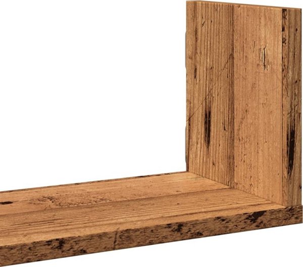 vidaXL Polki scienne, 3 sztuki, stare drewno, 80x18x18 cm
