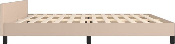vidaXL Rama κρεβατιού με προσκέφαλο, cappuccino, 200x200 cm, συνθετικό δέρμα