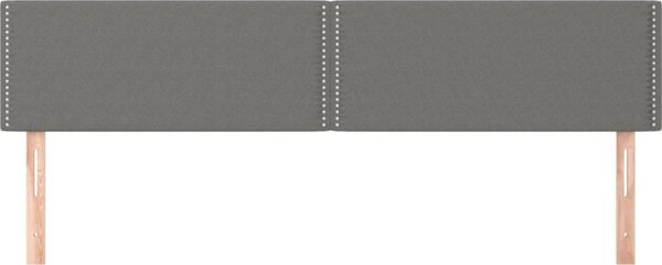 vidaXL κεφαλάρια για κρεβάτι, σετ 2, σκούρο γκρι, 80x5x78/88 εκ., ύφασμα