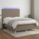vidaXL Κρεβάτι Continental με Στρώμα, taupe, 140x200 cm, ύφασμα