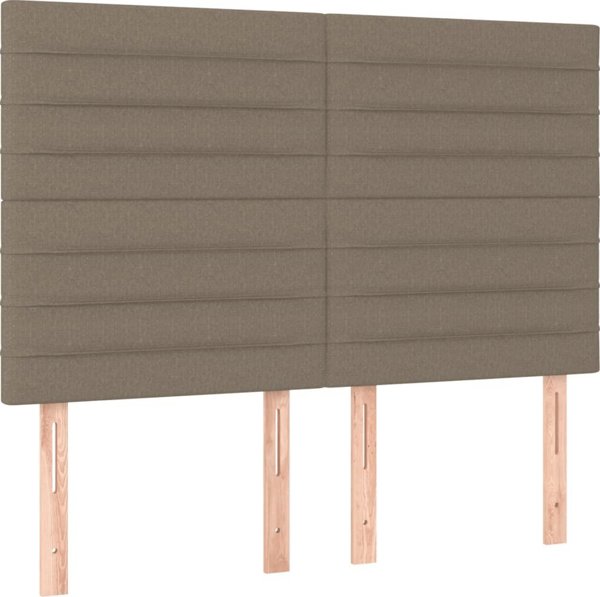 vidaXL Κρεβάτι Continental με Στρώμα, taupe, 140x200 cm, ύφασμα
