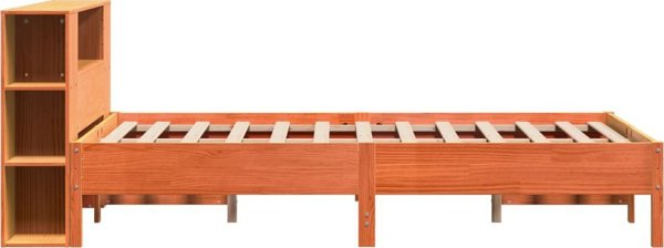 vidaXL Κρεβάτι με ράφι χωρίς στρώμα 150x200 εκ από μασίφ πεύκο