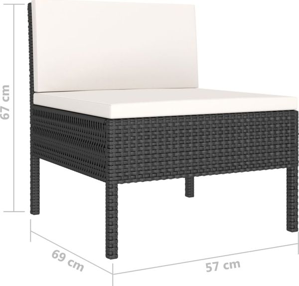 vidaXL VidaXL 6-cz. zestaw wypoczynkowy do ogrodu, poduszki, czarny rattan PE