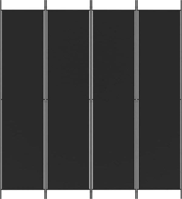 vidaXL vidaXL Parawan 4-panelowy, czarny, 200x220 cm, tkanina
