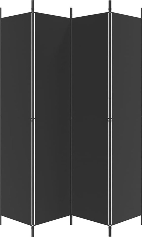 vidaXL vidaXL Parawan 4-panelowy, czarny, 200x220 cm, tkanina