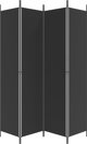 vidaXL vidaXL Parawan 4-panelowy, czarny, 200x220 cm, tkanina