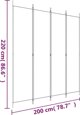 vidaXL vidaXL Parawan 4-panelowy, czarny, 200x220 cm, tkanina