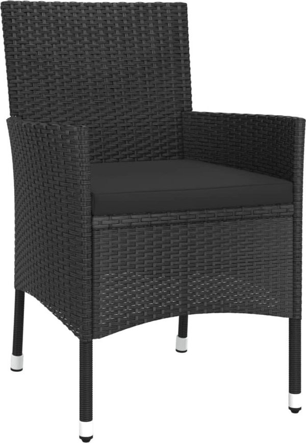 vidaXL vidaXL 9-cz. zestaw mebli ogrodowych z poduszkami, czarny, rattan PE