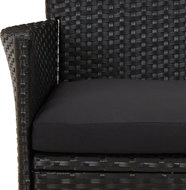 vidaXL vidaXL 9-cz. zestaw mebli ogrodowych z poduszkami, czarny, rattan PE