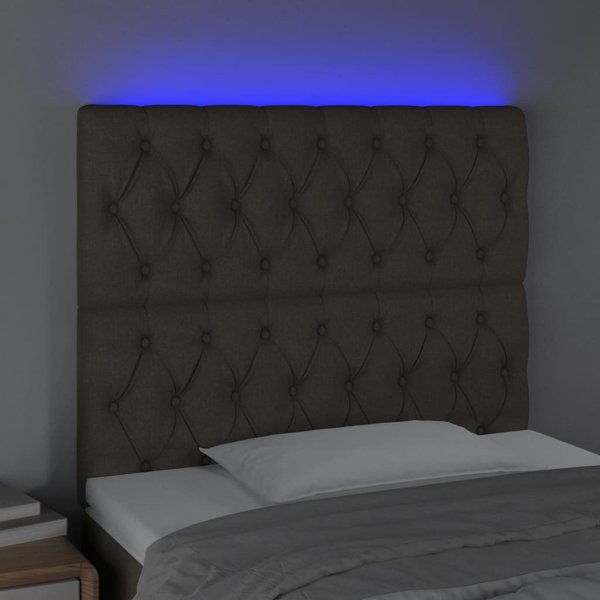 vidaXL Κεφαλάρι κρεβατιού με LED, ταουπέ, 90x7x118/128 εκ., ύφασμα