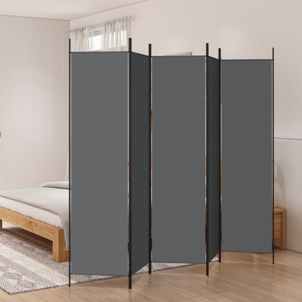 vidaXL vidaXL Parawan 5-panelowy, antracytowy, 250x200 cm, tkanina