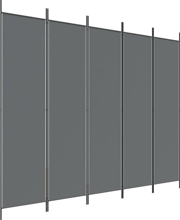 vidaXL vidaXL Parawan 5-panelowy, antracytowy, 250x200 cm, tkanina