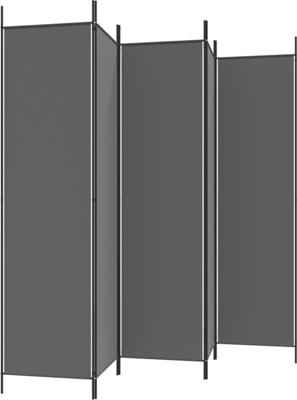 vidaXL vidaXL Parawan 5-panelowy, antracytowy, 250x200 cm, tkanina