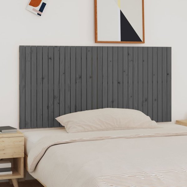 vidaXL Κεφαλάρι κρεβατιού, γκρι, 185x3x90 εκ., μασίφ πεύκο