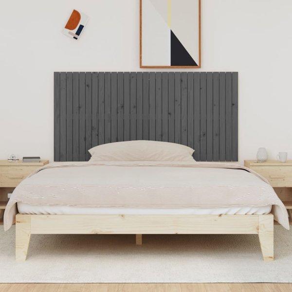 vidaXL Κεφαλάρι κρεβατιού, γκρι, 185x3x90 εκ., μασίφ πεύκο