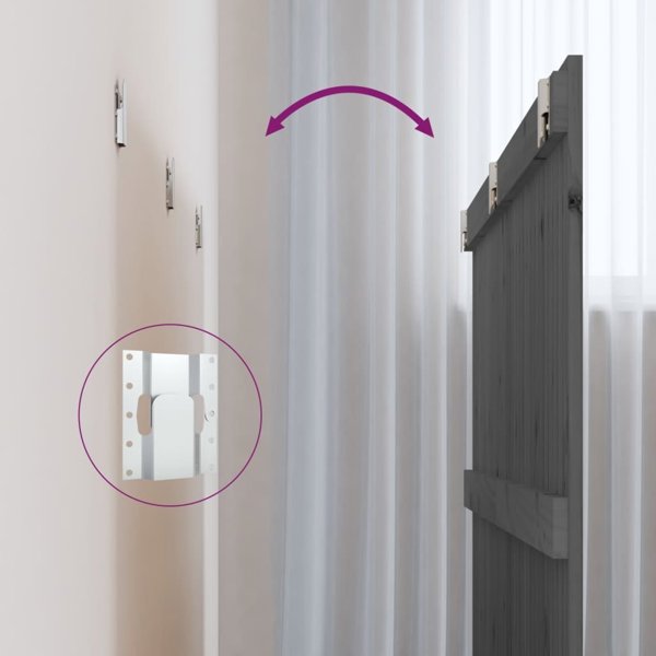 vidaXL Κεφαλάρι κρεβατιού, γκρι, 185x3x90 εκ., μασίφ πεύκο