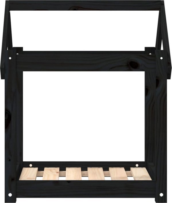 vidaXL vidaXL Legowisko dla psa, czarne, 61x50x70 cm, lite drewno sosnowe