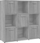 vidaXL Regal na knihki szary dab sonoma 90x30x90 cm