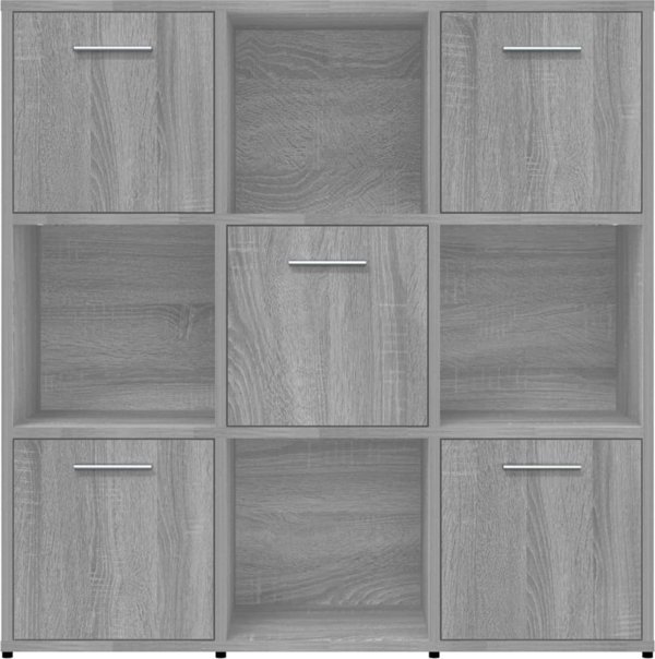 vidaXL Regal na knihki szary dab sonoma 90x30x90 cm