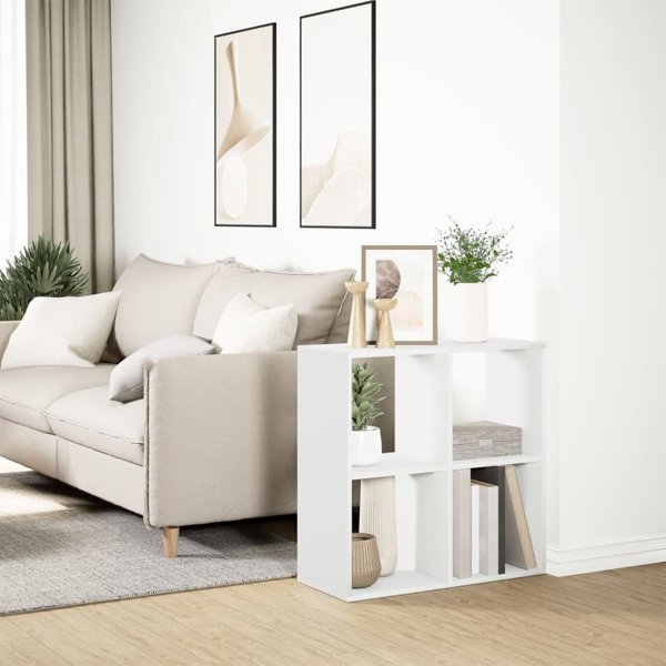vidaXL Λευκό ράφι χωρίσματος 69,5x29x69,5 εκ. από ξυλώδες υλικό