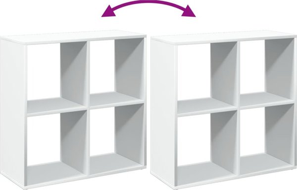 vidaXL Λευκό ράφι χωρίσματος 69,5x29x69,5 εκ. από ξυλώδες υλικό