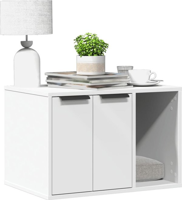 vidaXL Ντουλάπα για Λεκάνη Γάτας Λευκή 60x40x40 cm από Υλικό Ξύλου