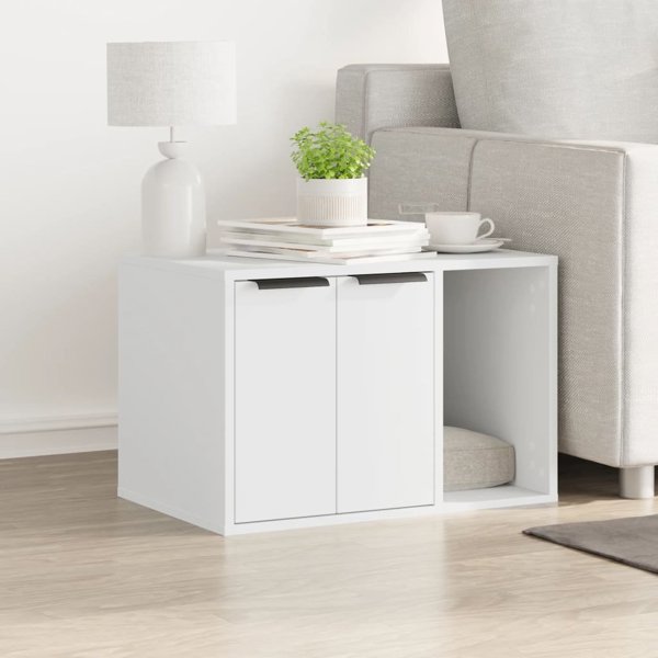 vidaXL Ντουλάπα για Λεκάνη Γάτας Λευκή 60x40x40 cm από Υλικό Ξύλου