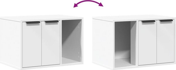 vidaXL Ντουλάπα για Λεκάνη Γάτας Λευκή 60x40x40 cm από Υλικό Ξύλου