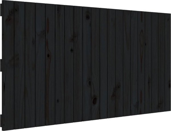 vidaXL Wezglowie κρεβατιού, μαύρο, 127,5x3x60 cm, μασίφ πεύκο