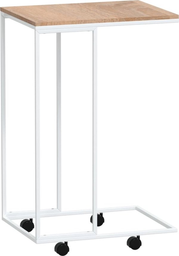 vidaXL Βοηθητικό τραπεζάκι με ρόδες, λευκό, 40x30x63,5 cm