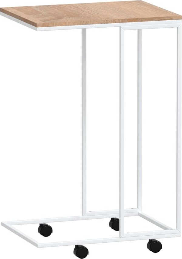vidaXL Βοηθητικό τραπεζάκι με ρόδες, λευκό, 40x30x63,5 cm