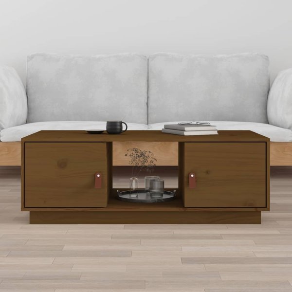 vidaXL Τραπεζάκι Καφέ μέλι καφέ 100x50x35 cm από μασίφ πεύκο
