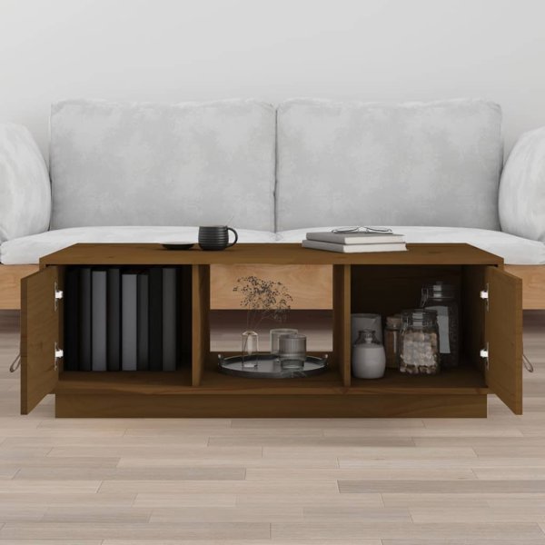 vidaXL Τραπεζάκι Καφέ μέλι καφέ 100x50x35 cm από μασίφ πεύκο