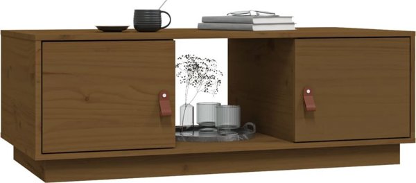vidaXL Τραπεζάκι Καφέ μέλι καφέ 100x50x35 cm από μασίφ πεύκο