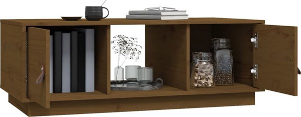vidaXL Τραπεζάκι Καφέ μέλι καφέ 100x50x35 cm από μασίφ πεύκο
