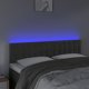 vidaXL Κεφαλάρι Κρεβατιού με LED, Σκούρο Γκρι, 144x5x78/88 εκ., βελούδο