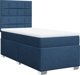 vidaXL Κρεβάτι Continental με στρώμα, μπλε, ύφασμα, 90x200 cm