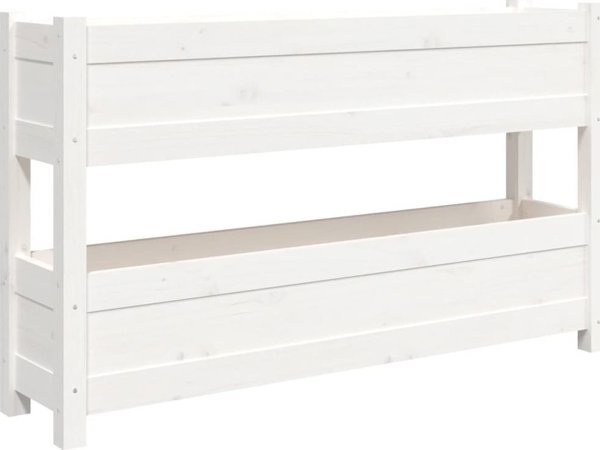vidaXL Donica λευκή 112x25x66 cm από μασίφ πεύκο