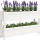 vidaXL Donica λευκή 112x25x66 cm από μασίφ πεύκο