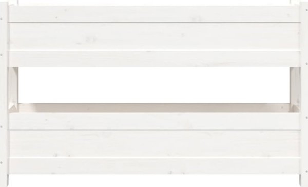 vidaXL Donica λευκή 112x25x66 cm από μασίφ πεύκο