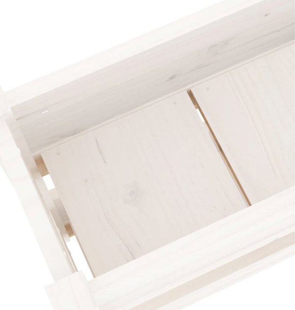 vidaXL Donica λευκή 112x25x66 cm από μασίφ πεύκο