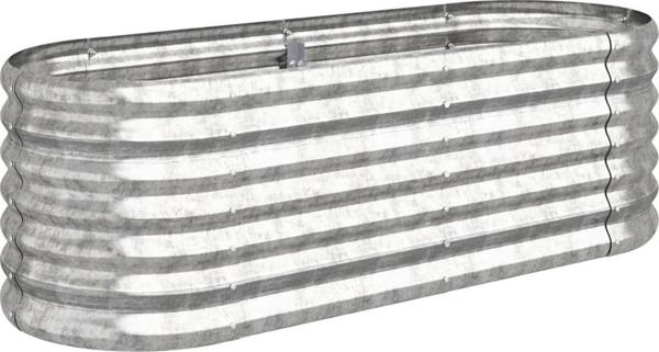 vidaXL vidaXL Donica ogrodowa, malowana proszkowo stal, 114x40x36 cm, srebrna